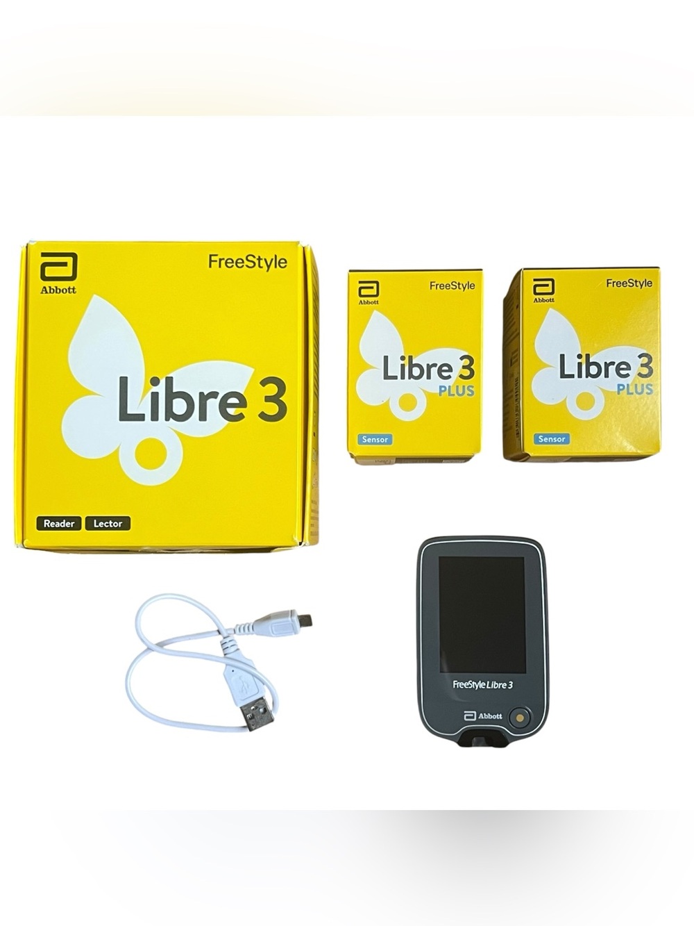 FREESTYLE LIBRE 3 READER + TWO LIBRE 3 PLUS 15 DAY SENSORS
